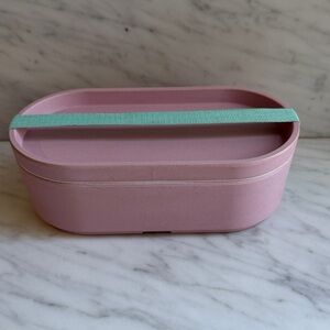 Elegant Pink Food Storage Container with Elastic Band